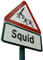 Squid sign on white